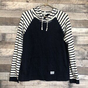 Orvis Hoodie Blue Striped Lightweight Sweater Women's Size M